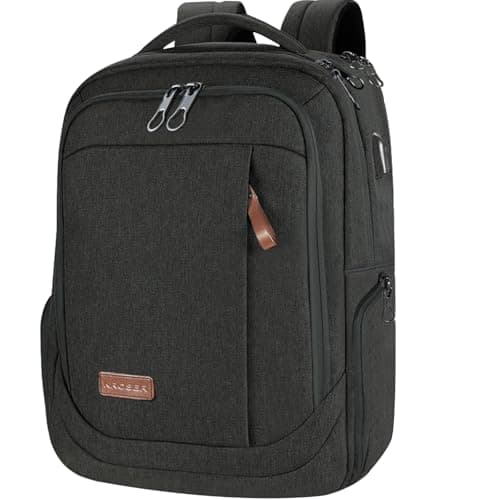 Image of KROSER Laptop Backpack Large 17.3 Inch School Travel Computer Backpack for Laptop with USB Charging Port Water-Resistant Casual Daypack for Business College Work Bag Men Women, Black