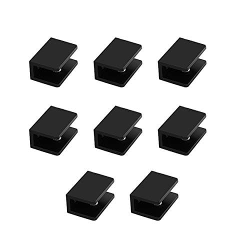 Image of Kyien Pack of 8 Aluminum Alloy Square Glass Shelf Clamp Clip Holder Support Bracket (B: Suitable for 5-8 mm Thick Glass)