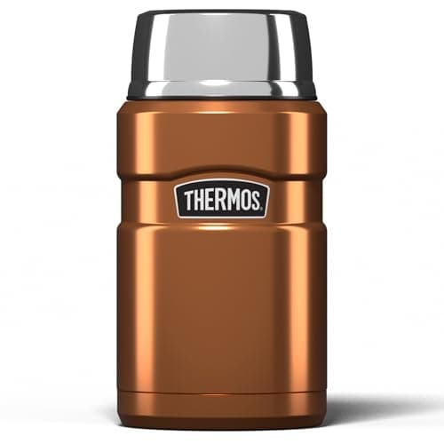 Image of Thermos Stainless King Food Flask, 710ml Capacity - Sleek Multi- Purpose Flask for Daily Food Prep - Durable Stainless Steel with Classic Copper Finish - Ideal for On-the-Go Meals & Drinks