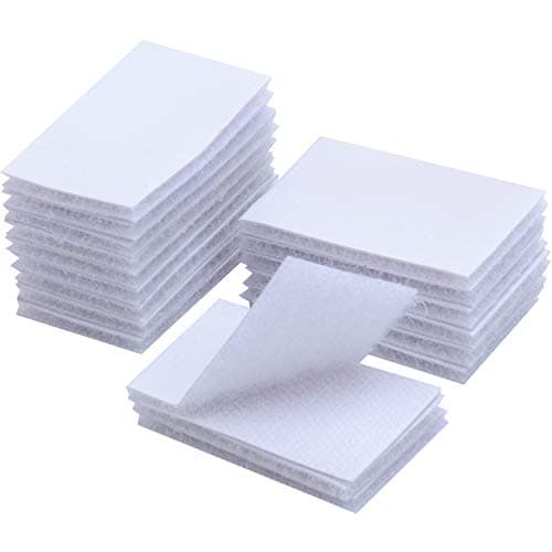 Image of BRAVESHINE 30X50mm Super Heavy Duty Sticky Pads Stick on Self Adhesive, Nail Free Picture Hanging Strips, Hook and Loop Tape for Walls and Floor,Door,Plastics,Glasses,Metals（18 Pack,White