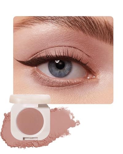 Image of Matte Single Eyeshadow Palette, Smoke Rose Eye Shadow Lightweight Blendable Cream Powder Eye Shadow, Highly Pigmented Waterproof Long-Lasting Monochrome Eyeshadow Makeup Palette Gift for Women Girl-03