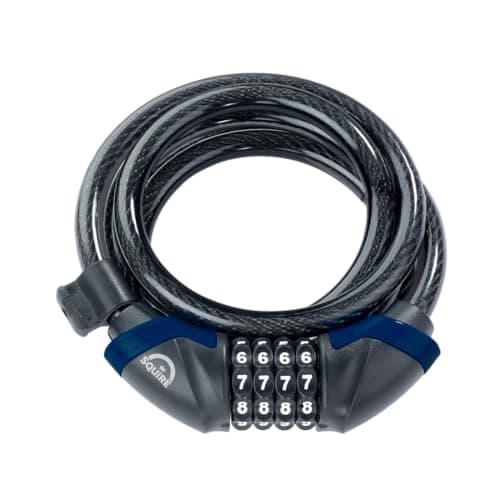 Image of Squire Locks Kilda Combi 12/1800 Integrated Bike Cable Lock – 4-Wheel Combination Bike Lock – Tough Cable Bike Lock – 1800 mm Locking Length – 12 mm Diameter Cable