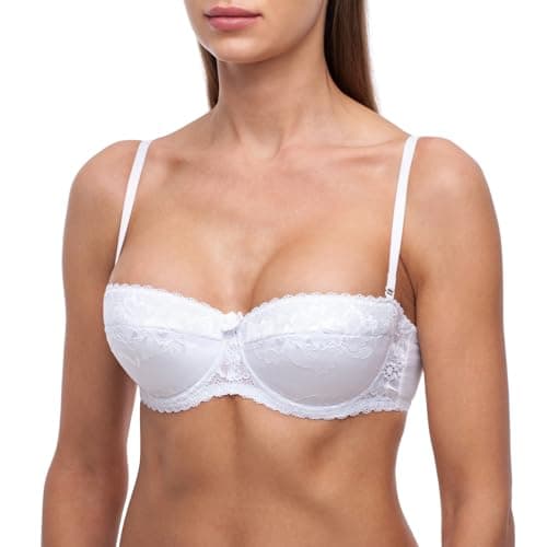 Image of frugue Strapless Push Up Bra Multiway Balcony Balconette Padded UK White 38 A