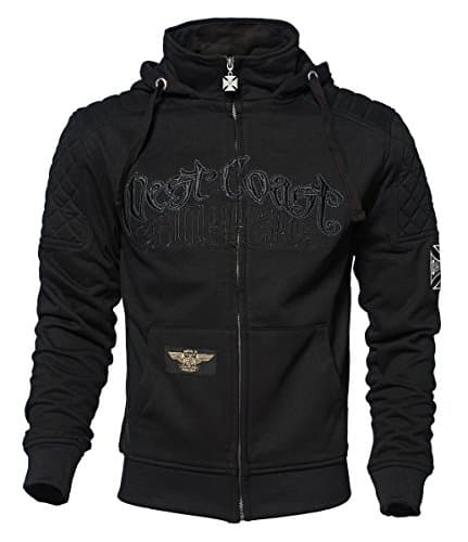 Image of West Coast Choppers Por Vida Zip Hoodie, Black, M