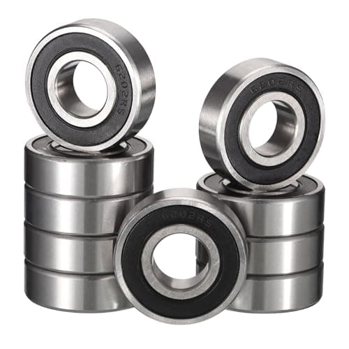 Image of HiPicco 6202-16-2RS Deep Groove Bearings, ID 16mm x OD 35mm x Width 11mm Double Rubber Sealed Ball Bearings, Pre-Lubricated (GCr15) Chrome Steel 10pcs