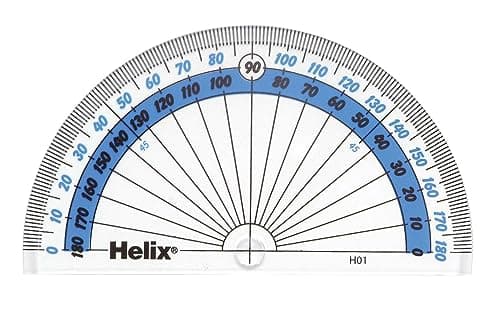 Image of Helix 10cm 180 Degree Clear Protractor H01010