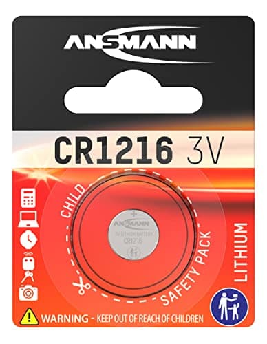 Image of ANSMANN CR1216 Coin Battery [Pack of 1] Lithium 3V Button Cell Ideal For Small Clocks, Cameras, Keyless Remotes, Calculators, and Small Toys