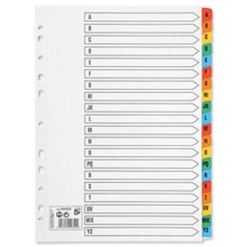 Image of 10 x Set Of A4 File Dividers Index A-Z Plastic Tabs