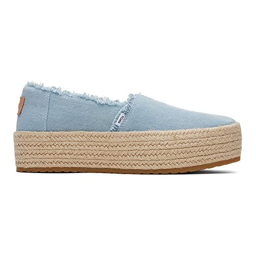 Image of TOMS Women's Valencia Platform Espadrille Sneakers Loafer Flat, Blue, 7.5 UK