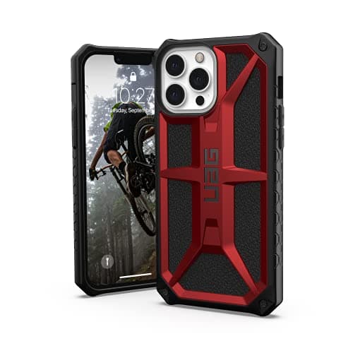 Image of URBAN ARMOR GEAR UAG Designed for iPhone 13 Pro Max Case Red Crimson Rugged Lightweight Slim Shockproof Premium Monarch Protective Cover, [6.7 inch Screen]