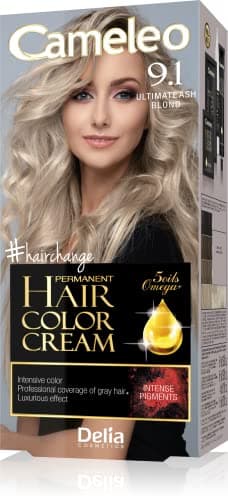 Image of Cameleo - Permanent Hair Colour Cream - Ultimate Ash Blonde - Intensive Color & Protection - 5 Oils + Omega Plus Acids - Professional, Luxurious Hair Dye - Full Kit