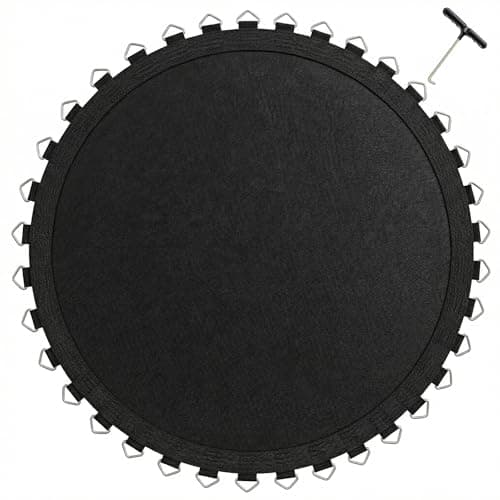 Image of EUPXRHY 10FT Trampoline Replacement Mat – Fits 10ft (305cm) Round Frame, Designed for 14cm Springs, 56 Rings, 8-Row Stitch, Waterproof & UV Resistant Jumping Mat with Spring Puller, 305cm 64 Ringe