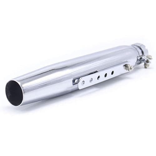 Image of Universal Chrome Tapered Motorcycle Exhaust Silencer, Custom, Cafe Racer 17''