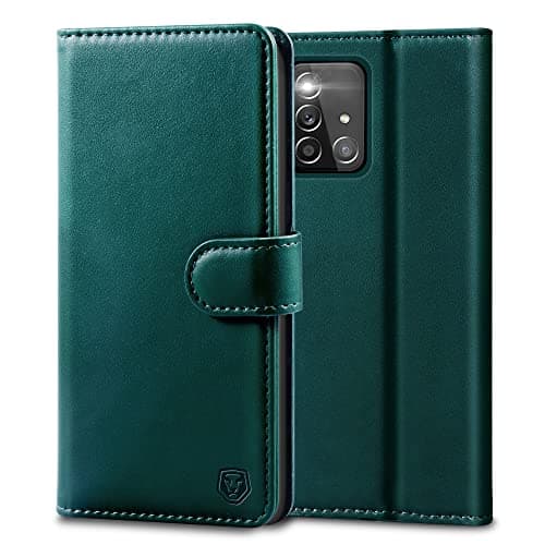 Image of Kuafcase for Samsung A51 Case, Flip Wallet Leather Case with 4 Card Slots Magnetic Closure Kickstand Shockproof Protective Phone Case for Samsung Galaxy A51 - Green