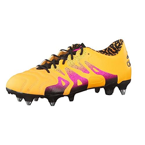 Image of adidas X 15.1 SG Leather, Men's Football Boots, Yellow (Solar Gold/Shock Pink/Core Black), 6.5 UK (40 EU)