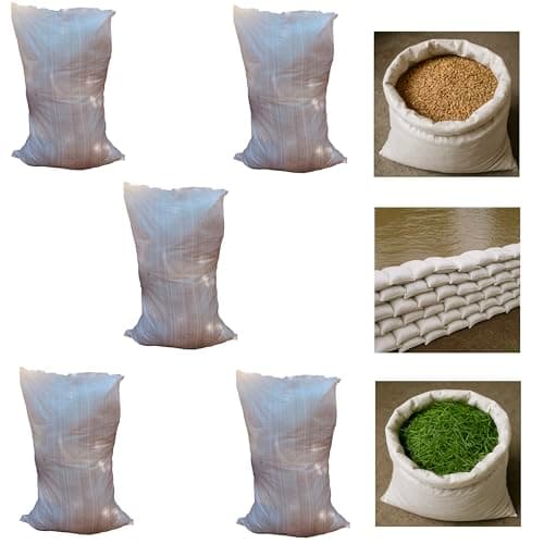 Image of VEZODEK Fabric Bags Polypropylene Sacks 60 x 90 cm Sandbag Weighted Sandbags Flood Protection for Doors Construction Rubble Bags Sand Bag Heavy Duty Dust Bag (5)