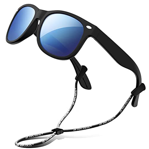 Image of RIVBOS Kids Sunglasses Polarized Rubber UV Protection with Glasses Strap for Boys Girls Baby and Children Age 3-10 RBK004-2