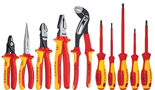 Image of Knipex 989830US 10 -Piece 1000V Insulated Pliers, Cutters, and Screwdriver Industrial Tool Set