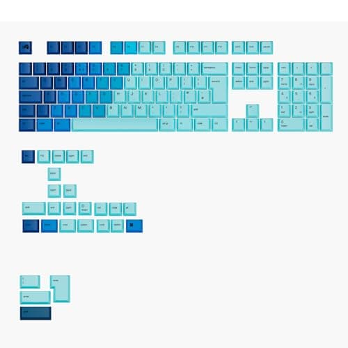 Image of GLORIOUS Gaming 115x GPBT Keycaps - Cherry Profile, Super Durable PBT Plastic, Eye Catching Aesthetics, Superior Sound, Original Typeface, Ocean, UK English Layout