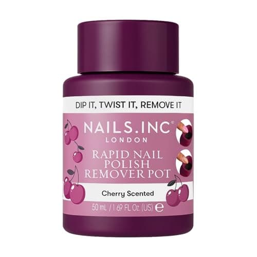 Image of Nails.INC Rapid Nail Polish Remover Pot, Formulated with Collagen to Promote Nail Strength and Growth, Cherry Scented, Acetone Free, Cruelty Free, Vegan, 50ml