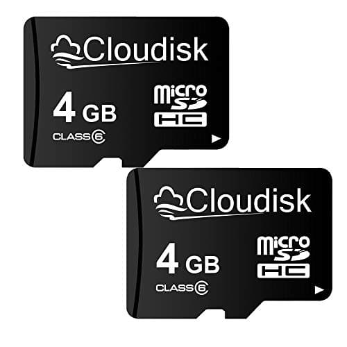 Image of Cloudisk Pack of 2 Micro SD Card 4GB Flash Memory Card C6 Micro SDHC with SD Adapter