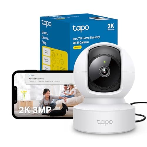 Image of Tapo C212 Pan/Tilt Indoor Camera, 2K 3MP Security Camera, No Monthly Fee, Smart Motion Person Detection, Ethernet or Wi-Fi Connection, Advanced Night Vision,Two-way Talk, Works With Alexa & Google