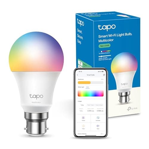 Image of Tapo L530B Smart Bulb, B22 Multicolor Alex Light Bulb, 8.7W (60W), Dimmable, Schedule & Timer, Away Mode, Energy Saving, Voice Control Alexa & Google, App Remote Control