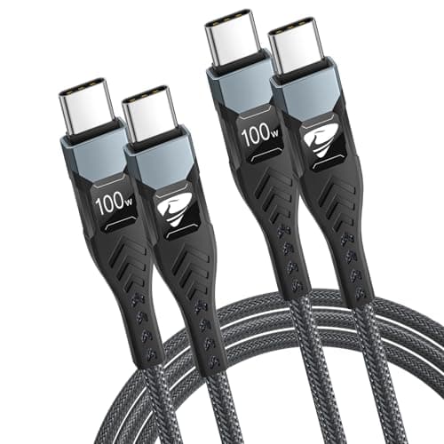 Image of USB C to USB C, [1M/2Pack] Fast Charging Cable 100W 5A USB Type C Charger Fast Charge Lead Usbc to Usbc Cable for Samsung Galaxy S24 S23 S22 iPad Pro/Air MacBook iPhone 15 16 Pro Max/Plus Switch