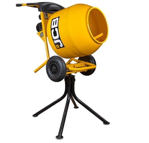 Image of JCB Electric Cement Mixer 550W 110V 134L Drum Seam Welded Tip Up Concrete Mortar, 2 Welded Paddles, 100L Mixing Capacity, Three Positions, Removable Stand, 3 Year Warranty
