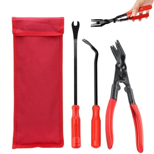 Image of Helweet Clip Panel Removal Pliers Set, Fastener Remover, Auto Trim Removal Plier, Pry Rivet Tool Set, Suitable for Removing Door Panels and Interior Trim Clips, 3 Pcs, with 1 Storage Bag