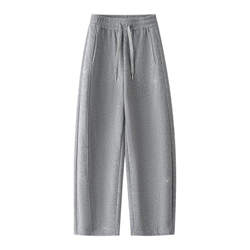 Image of Womens Elastic High Waist Sweatpants Rhinestone Wide Leg Banana Pants Casual Loose Joggers Lounge Trousers