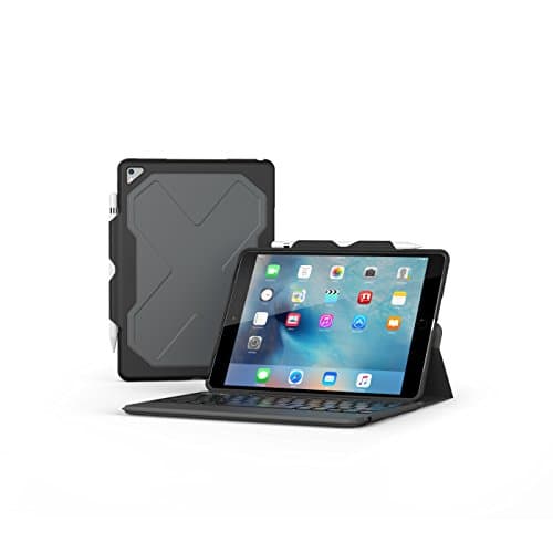 Image of ZAGG Rugged Messenger 9.7 Inch Apple iPad (2017) Black Case 7 Colour Backlit – Black – KB German, I10REU-BBG
