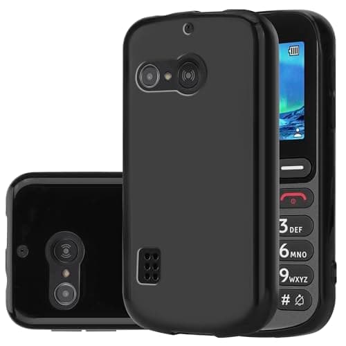 Image of PIXFAB Black Case for Doro 5860, [Ultra Slim] Scratch Resistant TPU Gel Rubber Soft Skin Silicone [Protective Case] Phone Case Cover for Doro 5860