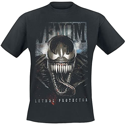 Image of Venom (Marvel) Lethal Protector Men T-Shirt Black M, 100% Cotton, Regular