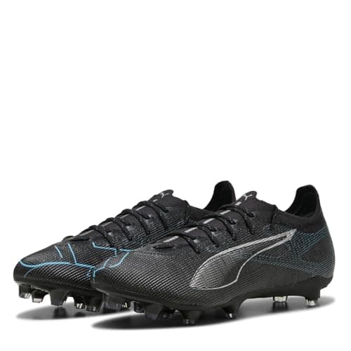 Image of Puma Unisex Ultra 5 PRO Firm Ground/Artifical Ground Football Boots, Puma Black-Puma Silver-Bright Aqua, 9 UK