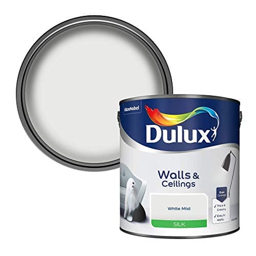 Image of Dulux Silk Emulsion Paint For Walls And Ceilings - White Mist 2.5 Litres