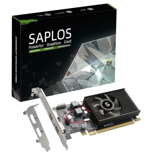 Image of SAPLOS Radeon HD 6570 Computer Graphics Card, 1G, GDDR3, 64 Bit, 2 x HDMI, Video Card, GPU for Desktop PC, PCI Express 2.0x16, 60W Low Power