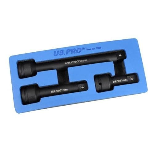 Image of US PRO Tools 3pc 3/4" dr Impact Extension Bar Set Bars for Sockets 3950