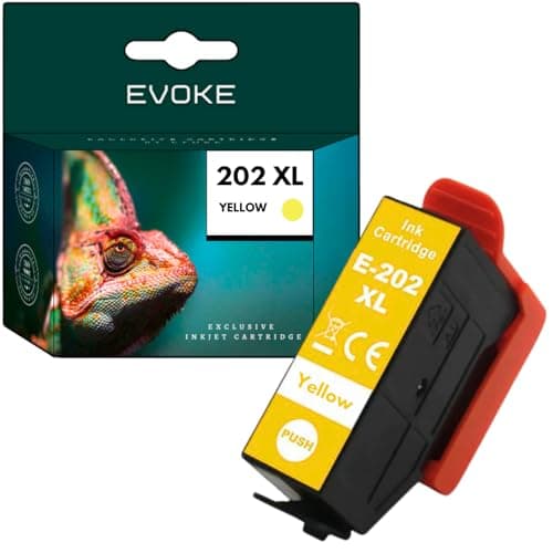 Image of EVOKE 202 XL Ink Compatible with Epson Expression Premium XP-6000 XP-6005 XP-6100 XP-6105 Yellow (Yellow) 800 Pages 13ml