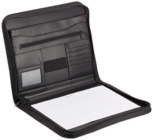 Image of Alassio Vernazza 30142 Writing Case in DIN A4 Format, Business Folder Made of Imitation Leather, Document Folder in Black, Expanding File Approx. 36 x 29 x 5 cm, Folder with Compartment Pocket