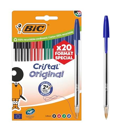 Image of BIC Cristal Original Ball Pens Medium Point (1.00 mm) - Assorted Ink Colours, Special Edition Box of 20