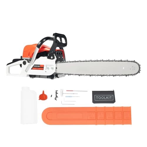 Image of Deinungen 52cc Petrol Chain Saw,Cordless Chainsaw,51cm Cutting Bar and Chain,2 Stroke Fuel Mixing Bottle,Garden Tool for Tree Trimming, Garden, Wood Cutting