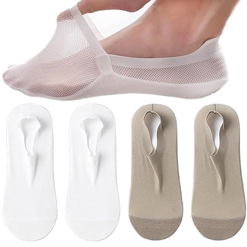 Image of Tencipeda Ultra Thin Liner Socks Non Slip Combed Cotton No Show Socks, Summer Breathable Sock for Women Men (D)