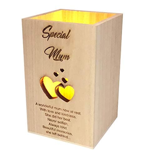 Image of Mum Remembrance Memorial Sentiment LED Tealight Holder Keepsake