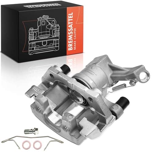 Image of Frankberg Brake Caliper Disc Brake Rear Left Cast Aluminium with Bracket (Hole spacing of the bracket 90mm) Compatible with Vectra C Vectra C CC 9-3 9-3 Cabriolet Replace# ‎93172182
