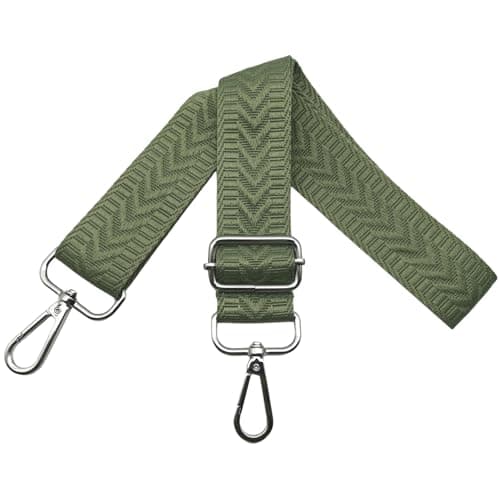 Image of Omxyinma Bag Straps Replacement Handbag Strap Wide 3.8 cm with Silver Hardware Buckle, Shoulder Straps for Bags, Crossbody Handbags Women, Matcha green, U19