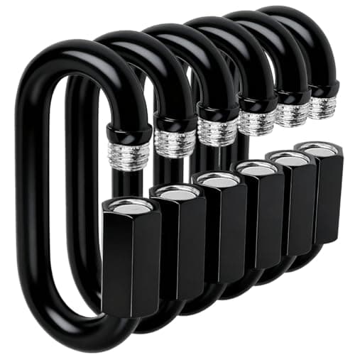 Image of Quick Link - Ekunbuy Heavy Duty Black Chain Link Connector,Screw Lock Oval Clips Electrophoresis Anti-Rust Coating for Secure Outdoor & Indoor Use in Camping, Hammocks,Gym (M8(3.15in), Piece, 6)