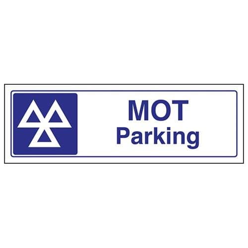 Image of V Safety MOT Parking Garage Sign - 300mm x 100mm - Self Adhesive Vinyl