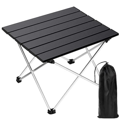 Image of Camping Table, Portable Roll Up Folding Table, Compact Picnic Aluminum Table with Store Bag, 700g Easy to Carry Small Table, 30s Quick Assemble, Ideal for Outdoor Picnic Beach BBQ Hiking Fishing
