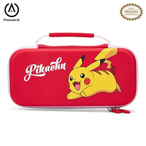 Image of PowerA Protection Case for Nintendo Switch, Switch Lite & OLED Model, Hard Shell Protective Pouch with Carry Handle and 9 Game Cards Storage, Official: Pikachu Playday